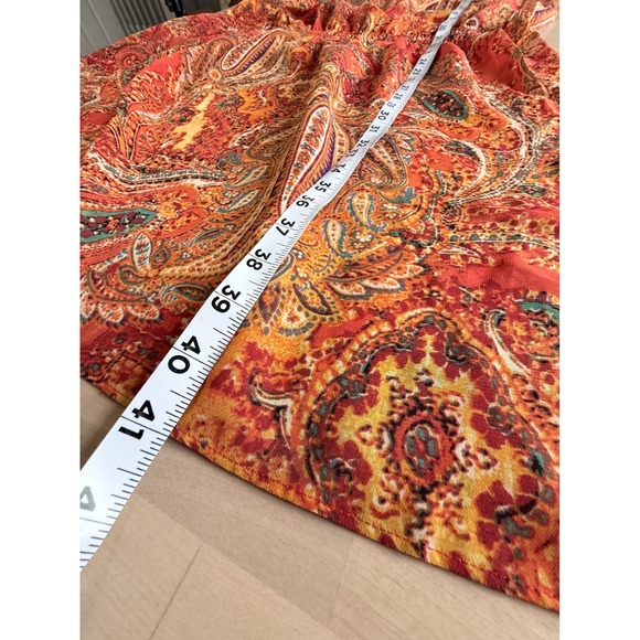 Lauren Ralph Lauren Orange Paisley Sleeveless Smocked Waist Dress 18W Womens - Picture 8 of 8